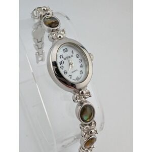 Harve Bernard Watch Women MOP Dial 6.75" Abalone Accent Band- New Battery